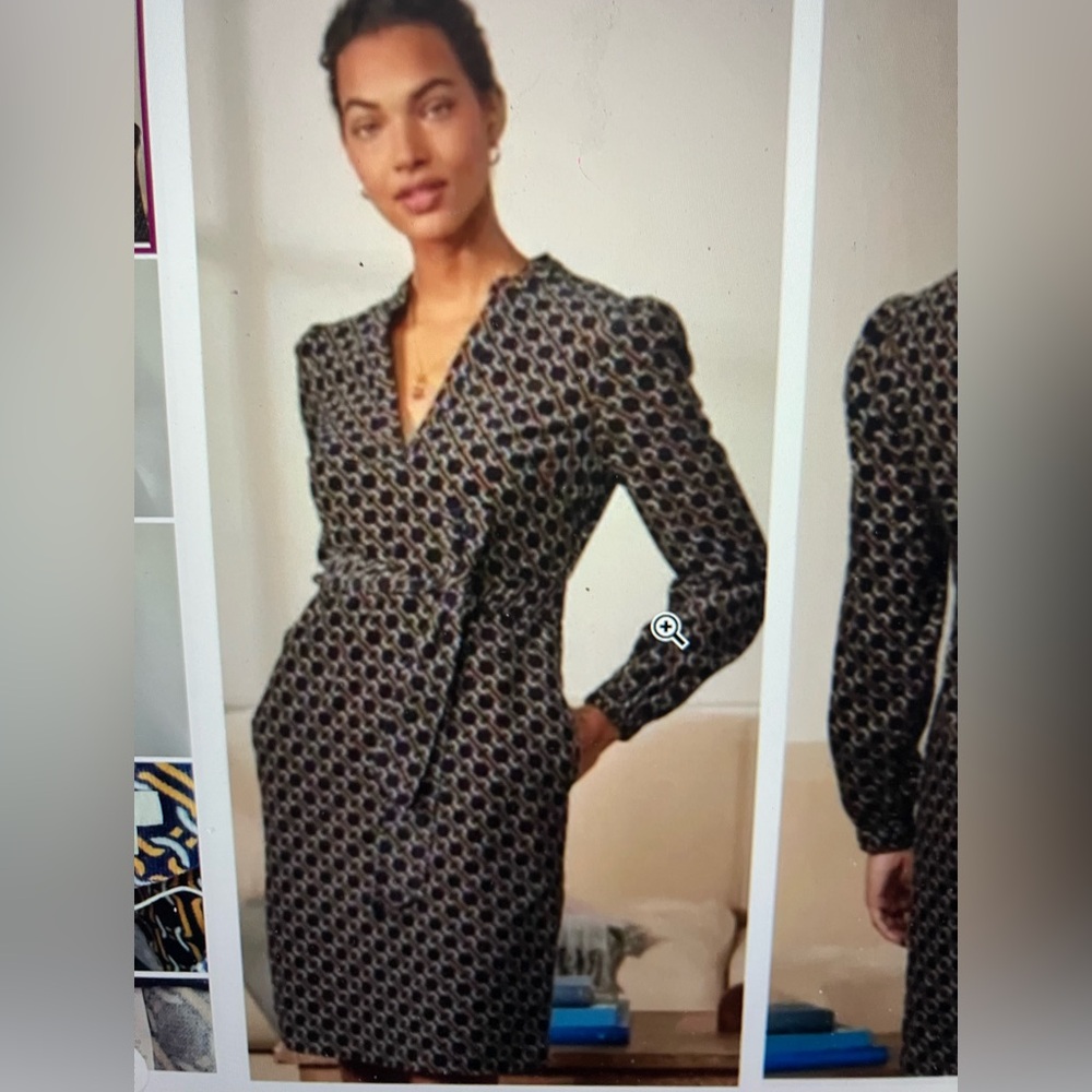 Boden Navy and Yellow Patterned Garment